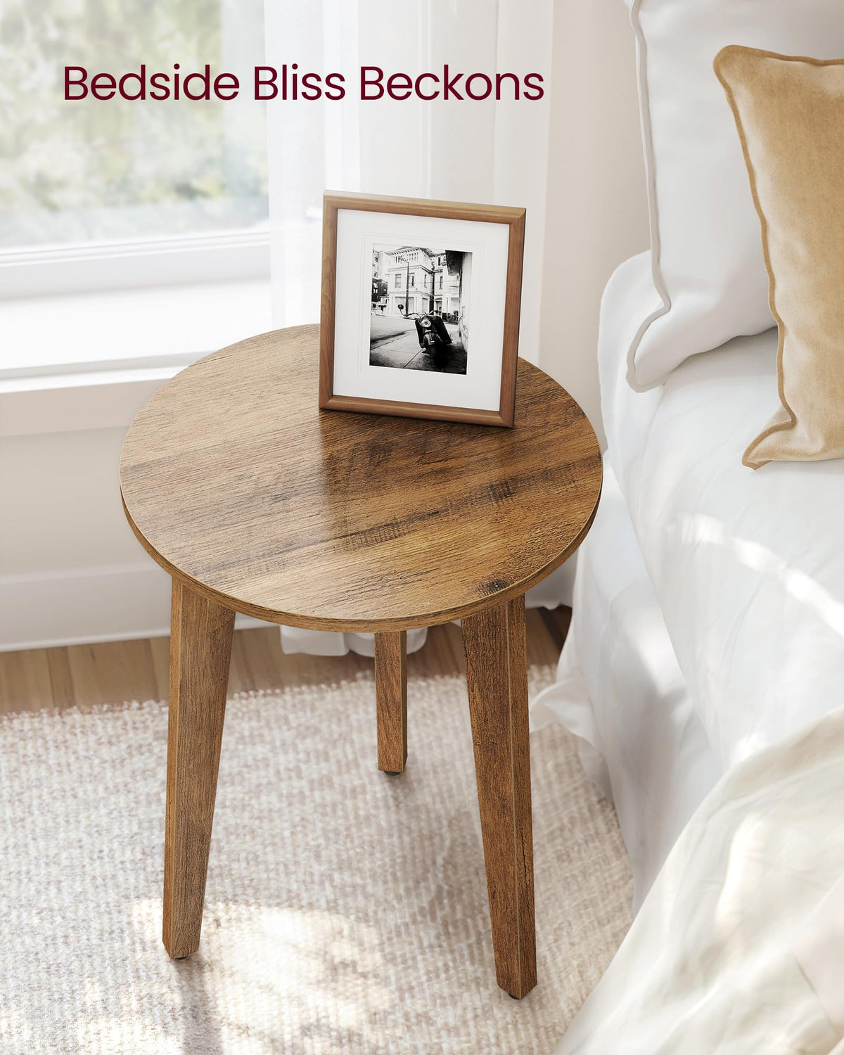 VASAGLE MAEZO nightstand with curved transitions keeps essentials close