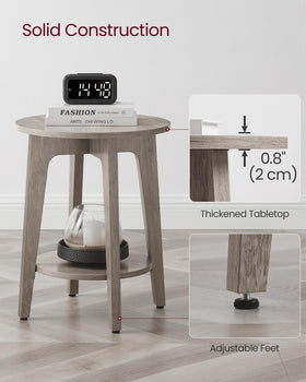 VASAGLE MAEZO nightstand with curved transitions and tapered legs for mid-century flair