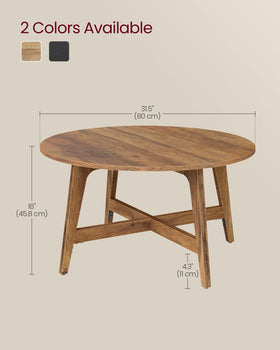 VASAGLE MAEZO round coffee table water-resistant surface for quick cleaning