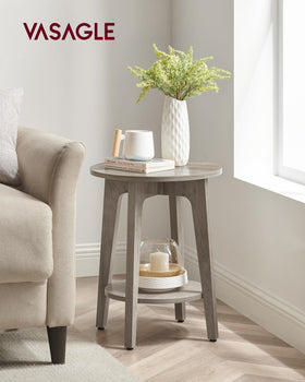 VASAGLE MAEZO second-tier shelf displaying decor and essentials within reach