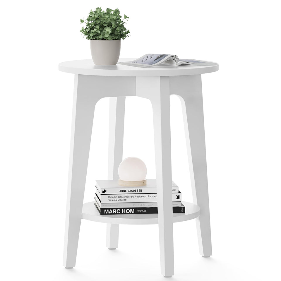 VASAGLE MAEZO 2-tier side table top view showing compact surface for coffee