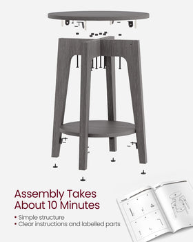 VASAGLE MAEZO side table assembly instructions and parts
