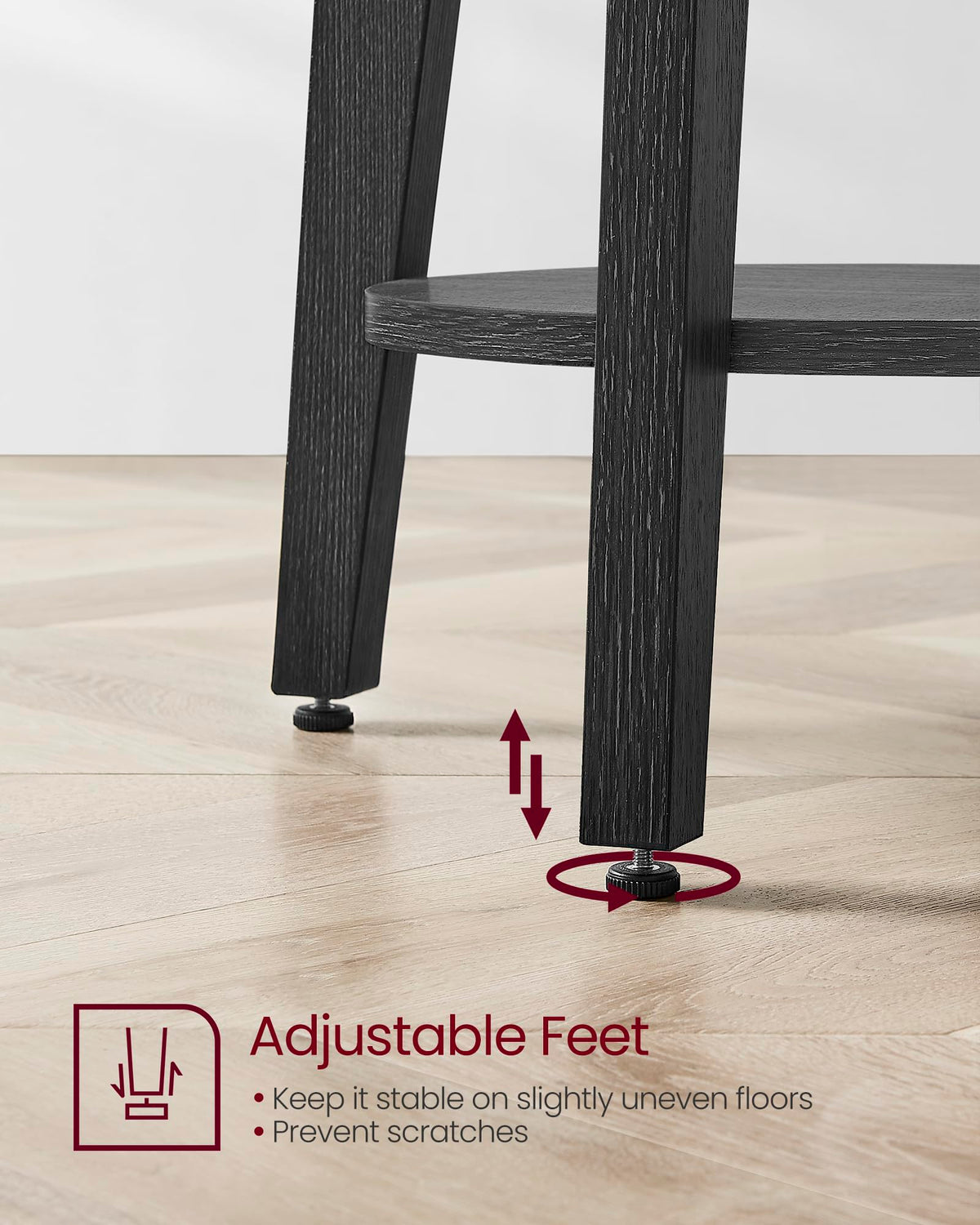 VASAGLE MAEZO easy-assembly end table shown during setup