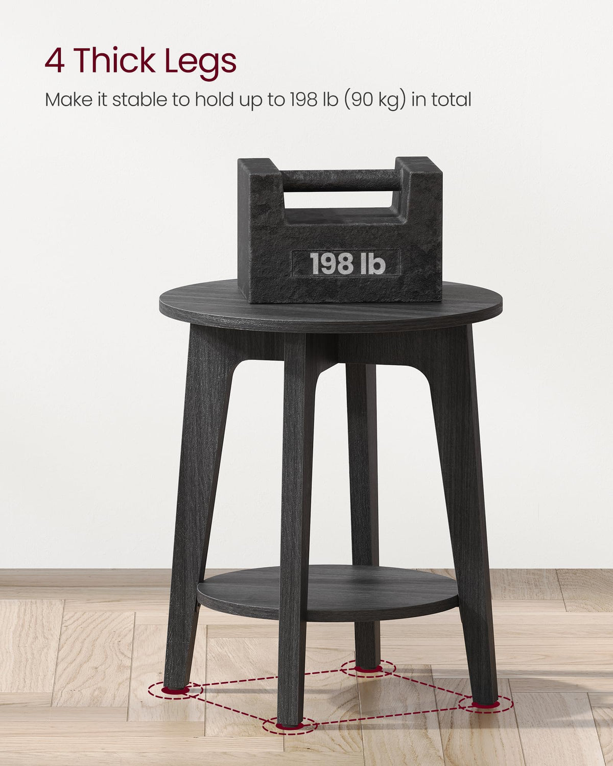 VASAGLE MAEZO bedside side table for easy nightly essentials