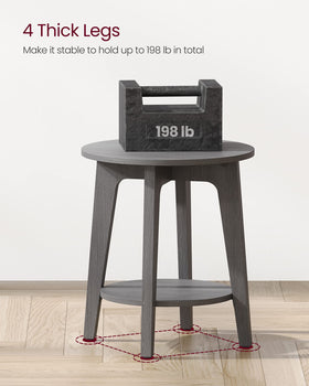 VASAGLE MAEZO side table used as a bedside table with lamp