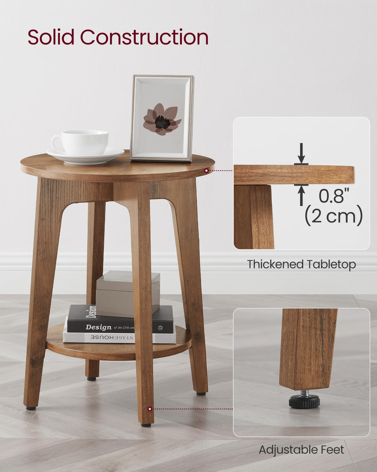 VASAGLE MAEZO side-table curved transitions add smooth elegance.