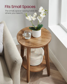 VASAGLE MAEZO side-table honey brown color complements warm interiors.