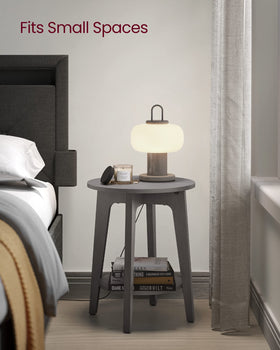 VASAGLE MAEZO side table lower shelf with decorative items