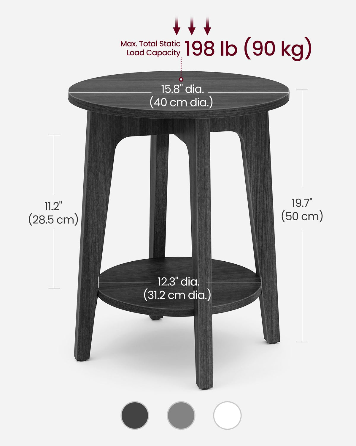 VASAGLE MAEZO side table used as a plant stand in a bright corner