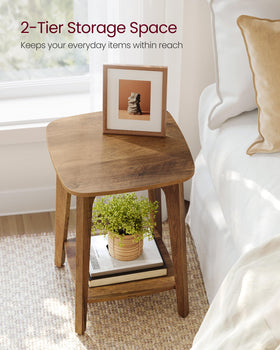 VASAGLE MAEZO side table with tapered legs highlighting mid-century style and stability.