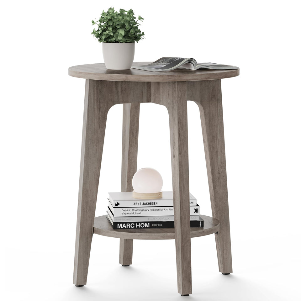 VASAGLE MAEZO side table top view highlights 2-tier storage for small spaces