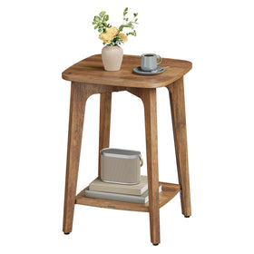 VASAGLE MAEZO side table top view in honey brown finish, ideal for a coffee corner.