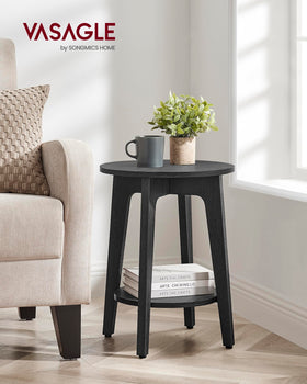 VASAGLE MAEZO side table two-tier storage for books and mementos