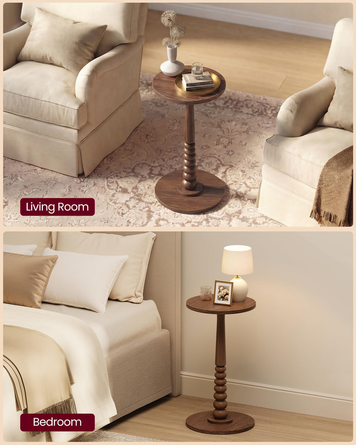 VASAGLE MARIEL chestnut-walnut finish adds warmth to interiors