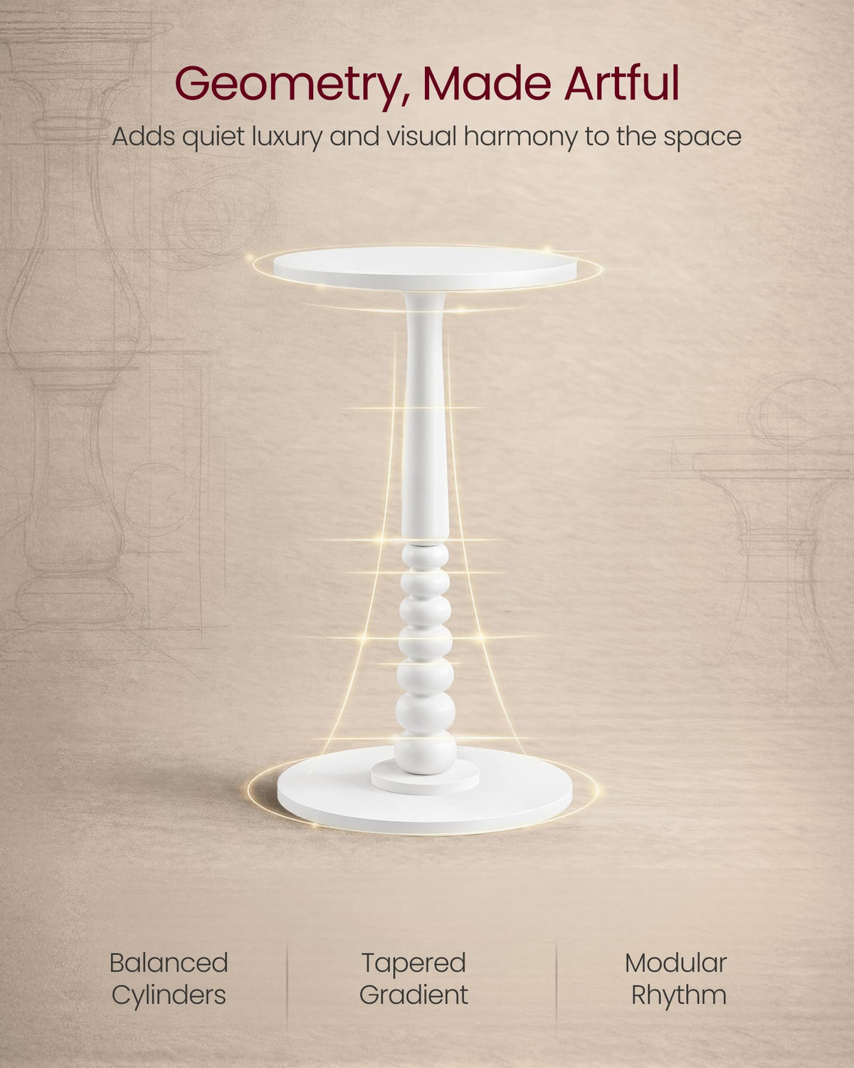 VASAGLE MARIEL round table used as a small drink table in tight spaces