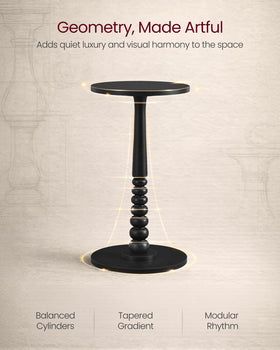 VASAGLE MARIEL round table placed in a living room setup beside a sofa.