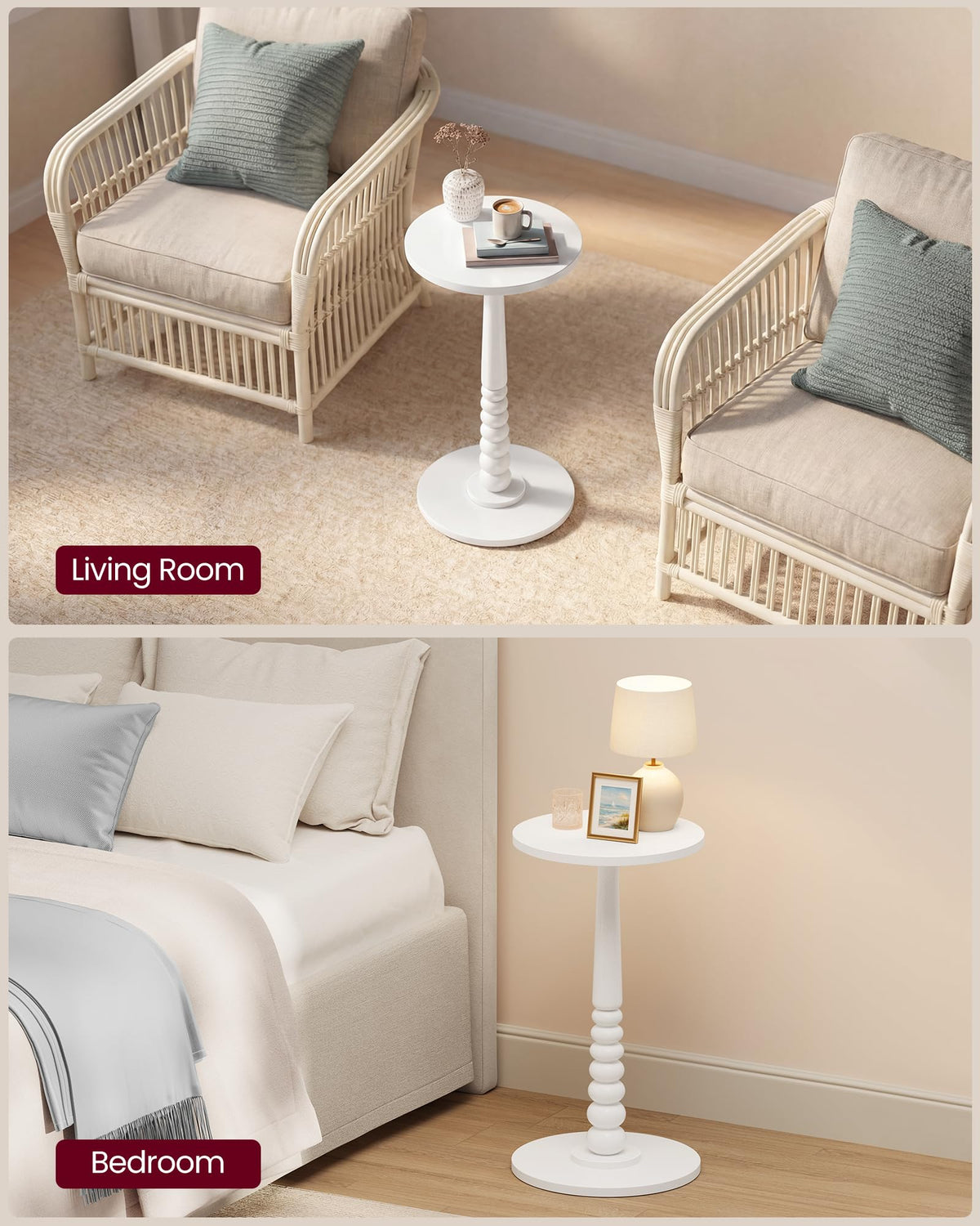 VASAGLE MARIEL mid-century silhouette with cloud white finish