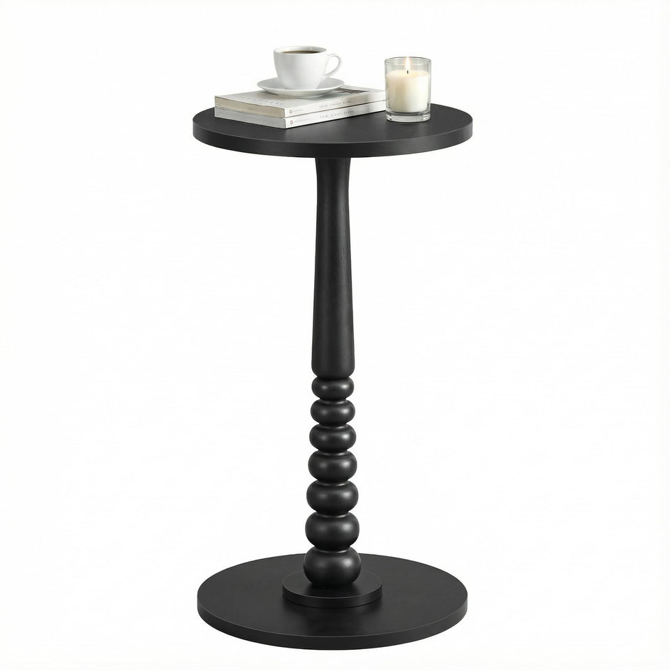 VASAGLE MARIEL round side table in ink black, a compact surface for small living rooms.