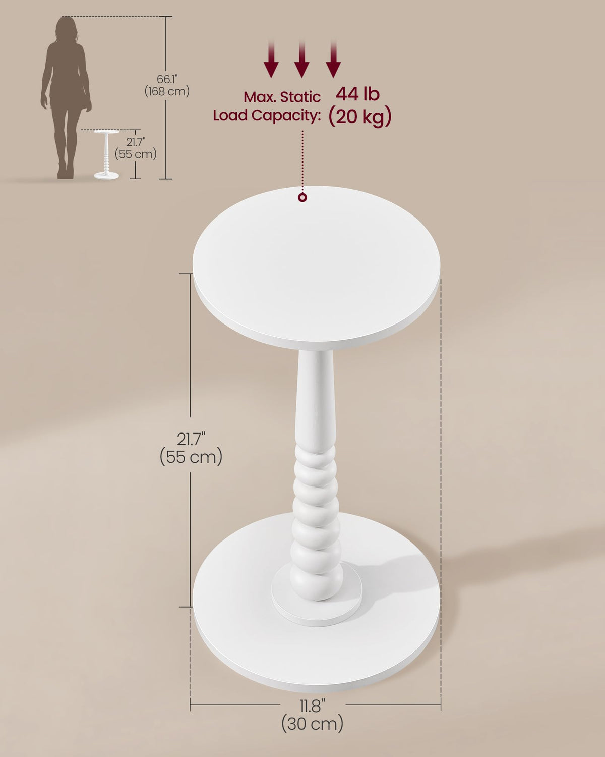 VASAGLE MARIEL rounded edges for safe daily use