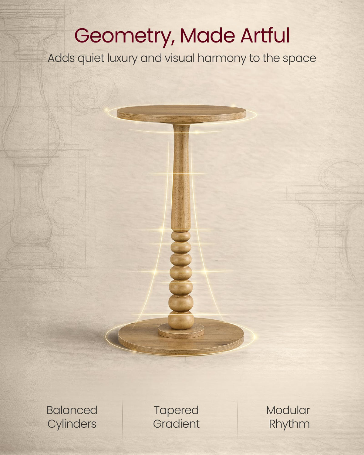 VASAGLE MARIEL rounded edges reduce bumps for safe everyday living.