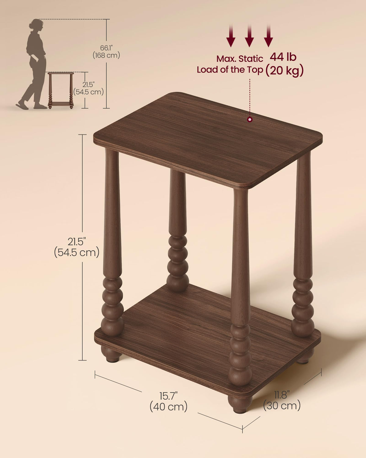 VASAGLE Mariel side table in living room setup beside sofa