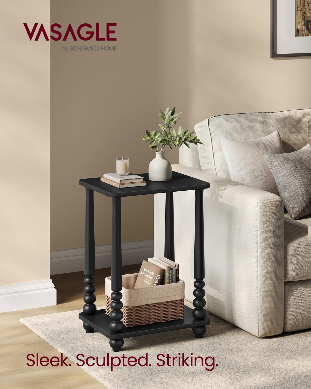 VASAGLE Mariel side table top surface ready for lamp or decor.