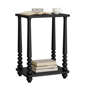 VASAGLE Mariel side table with turned columns adds classic charm and sturdy lamp surface.