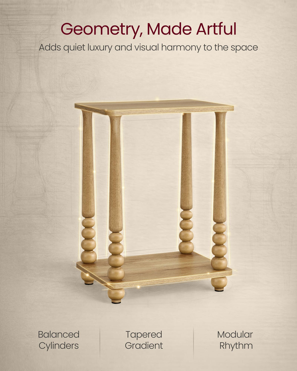 VASAGLE Mariel solid wood legs ensure stable daily use
