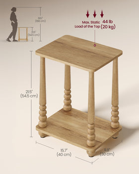 VASAGLE Mariel two-tier design provides top surface and lower storage