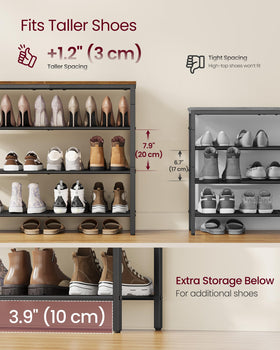 VASAGLE mesh shelves emphasize ventilation and durability.