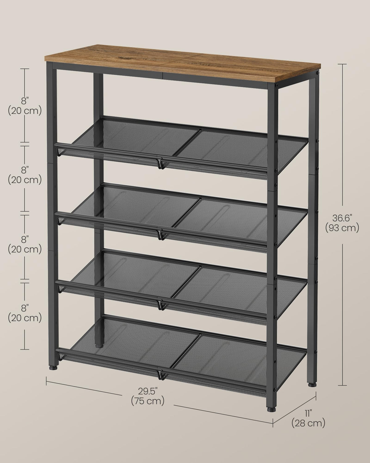 VASAGLE sturdy particleboard steel-frame construction for daily use