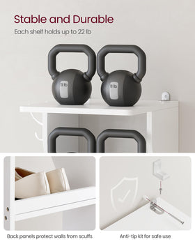 VASAGLE raised back and anti-tip kit protect walls and stabilize the unit.