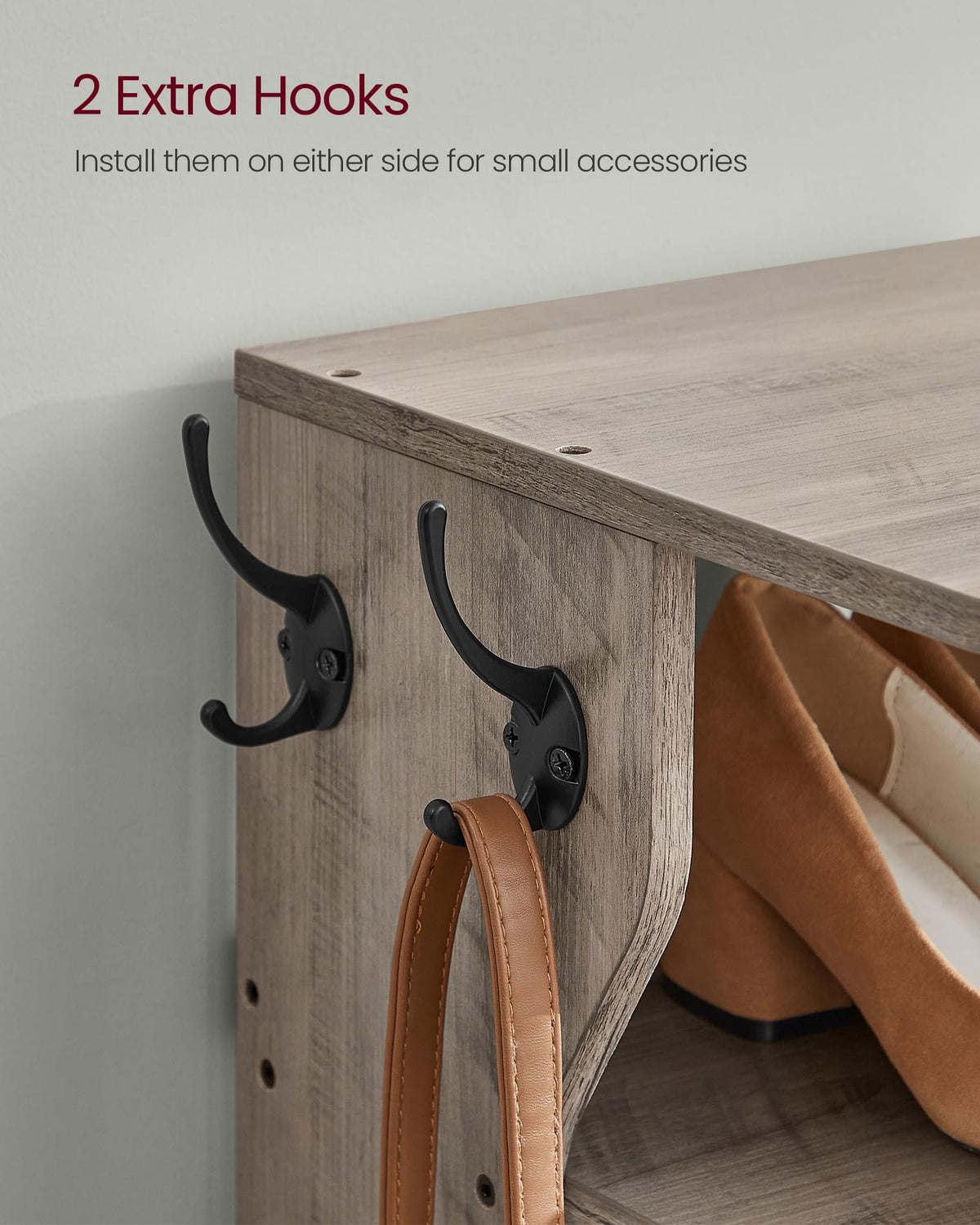 VASAGLE raised back design protects walls from shoe marks.