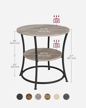 VASAGLE round side table in living room setup — blends practical style with space efficiency.