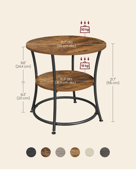 VASAGLE round side table in living room with sofa decor