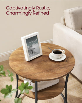 VASAGLE round end table shows sturdy steel frame and legs