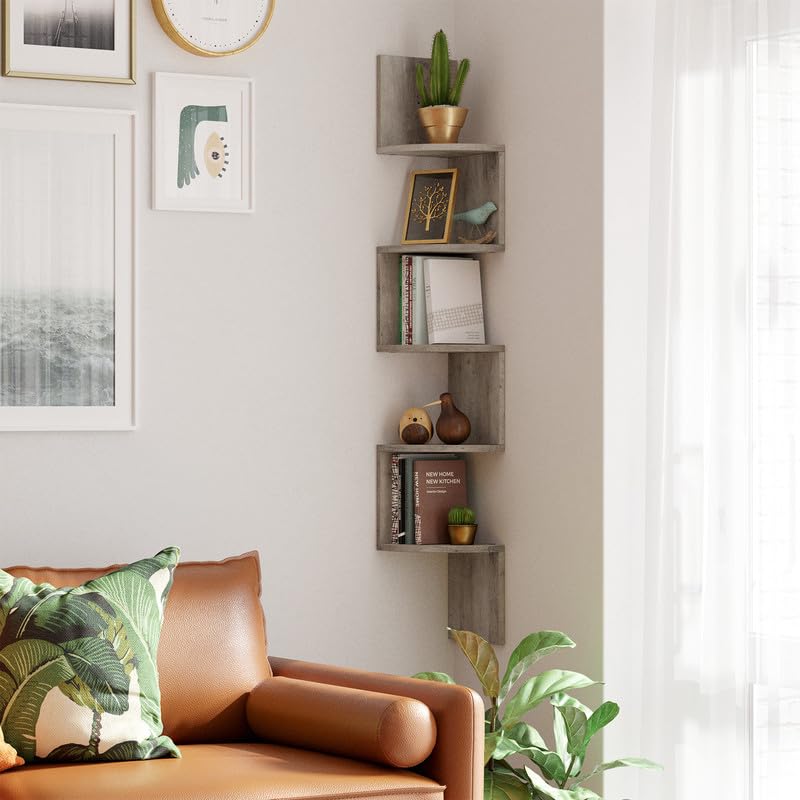 VASAGLE shelf displays books and plants neatly on a small footprint.