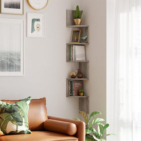 VASAGLE shelf displays books and plants neatly on a small footprint.