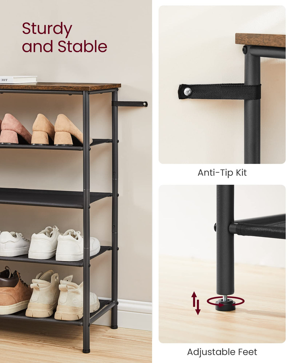 VASAGLE anti-tip kit enhances safety on uneven floors