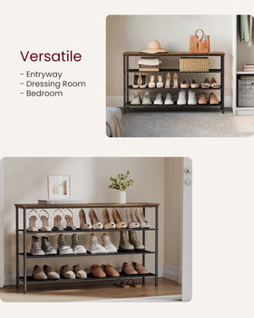 VASAGLE anti-tip kit securing the rack to a wall for safety.