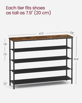 VASAGLE shoe storage in a bedroom corner for space optimization