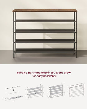 VASAGLE compact footprint suitable for apartments expanding shoe storage