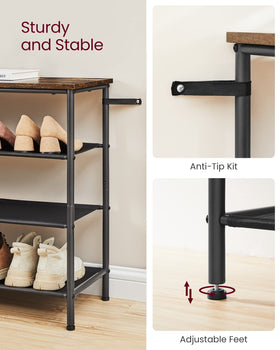 VASAGLE dorm-friendly shoe rack fits small living spaces.