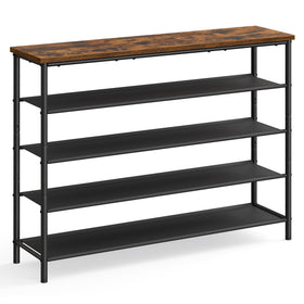 VASAGLE entryway shoe rack side view showing organized multi-tier storage for shoes