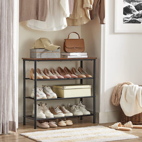 VASAGLE fabric shelves close-up shows breathable fabric and neat stacking.