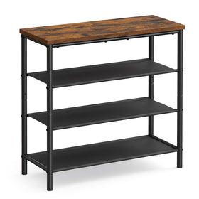 VASAGLE shoe rack front view with 3 fabric shelves for organized entryways.
