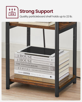 VASAGLE bedside and sofa companion for compact nightstand use.