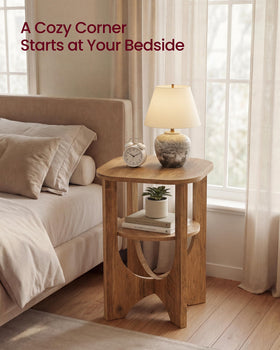 VASAGLE side table curved legs add mid century charm to any room