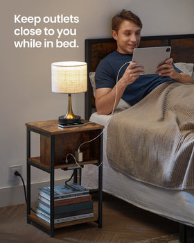 VASAGLE slim end table fits tight spaces beside bed or sofa.