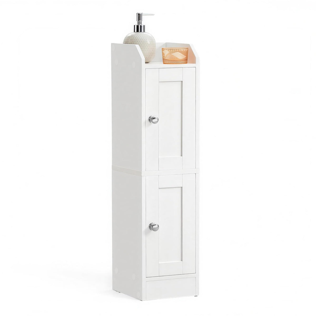 VASAGLE Siren cabinet front view for slim storage in small rooms.